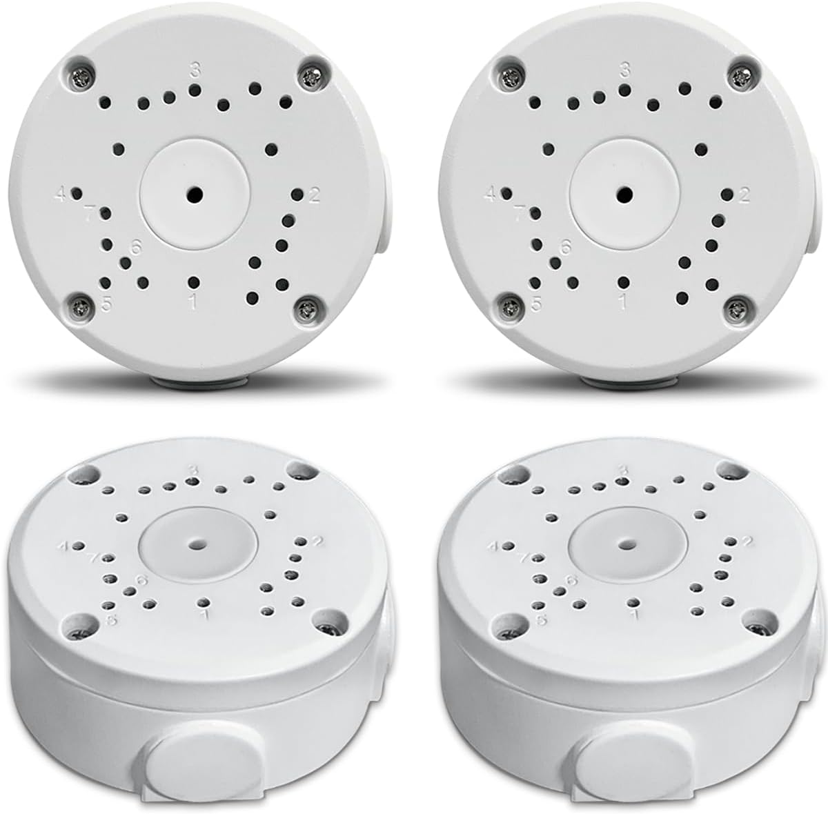 Waterproof Junction Box for Cameras, Electrical Enclosure for IP Cameras (4 Pack) Indoor/Outdoor Screw Cable DIY Case