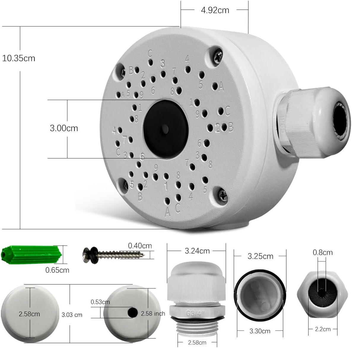 WEILAIFE Junction Box for Security Camera Waterproof Junction Box for Camera Electrical Enclosure for IP Camera Indoor/Outdoor Screw Cable DIY Case