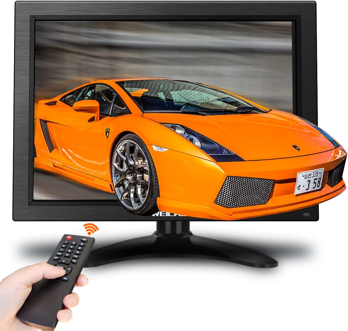Place the mouse over the image to enlarge it (IPS panel, full field of view 178°) 13.3 inch monitor LCD screen with HDMI/BNC/VGA/USB/AV functions Display (1920x1080) Black