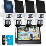 画像をギャラリービューアに読み込む, 【ソーラーパネル給電・双方向通話・二つ監視画面】WEILAILIFE 防犯カメラ 屋外 ワイヤレス 10インチモニタ一 監視カメラ 4台セット 400万画素 屋外 セキュリティ 防犯カメラシステム