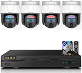 Load image into Gallery viewer, WEILAILIFE 有線屋外防犯カメラ4台セット 4K 800万画素AHD PTZ AI動体検知 赤青灯警告 双方向通話 IP66防水 DVR録画機付き スマホ遠隔監視 H.265 ONVIF対応 赤外線暗視