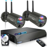 画像をギャラリービューアに読み込む, 【双方向通話・赤青ランプ警告・130° 超広角】防犯カメラセットワイヤレス 屋外 屋内 監視カメラシステム セキュリティカメラ 2台500万画素 ネットワーク録画機セットスマホ対応