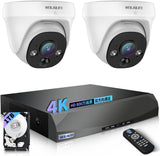 画像をギャラリービューアに読み込む, 【4K800万画素・ 双方向通話】 WEILAILIFE防犯カメラ ドーム型 有線 poe 防犯カメラセットランキング 有線 屋内 屋外防犯カメラセット poe給電 監視カメラ・録画機セット