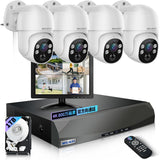 画像をギャラリービューアに読み込む, 【4K800万画素・双方向通話・自動追跡・PTZ制御】 WEILAILIFE 有線 防犯カメラセットランキング 屋内 屋外 poe給電 監視カメラ・録画機セット 4台 防犯カメラセット 10インチモニター付き