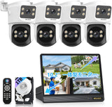 画像をギャラリービューアに読み込む, 【4K800万画素・双方向通話・バレット＆ドーム】WEILAILIFE 有線 poe 防犯カメラセットランキング 屋内 屋外 ４台 poe給電 監視カメラ・録画機セット スマホ対応セキュリティカメラ モニター付き