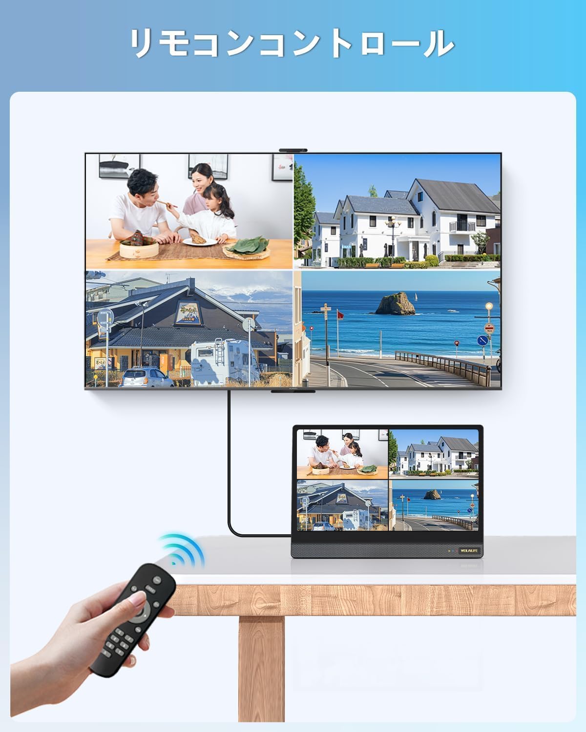 15.6インチモニター一体型 4K POE防犯カメラセット 4台 AI人体検知