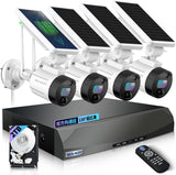 Load image into Gallery viewer, 【ソーラーパネル充電・双方向通話】 WEILAILIFE ワイヤレス 防犯カメラ ソーラー 屋外 400万画素 4台電池式 監視カメラソーラー ネットワークカメラ ソーラーパネル充電 ワイヤレス 電池式 ワイヤレスランキング 防犯カメラ ソーラー